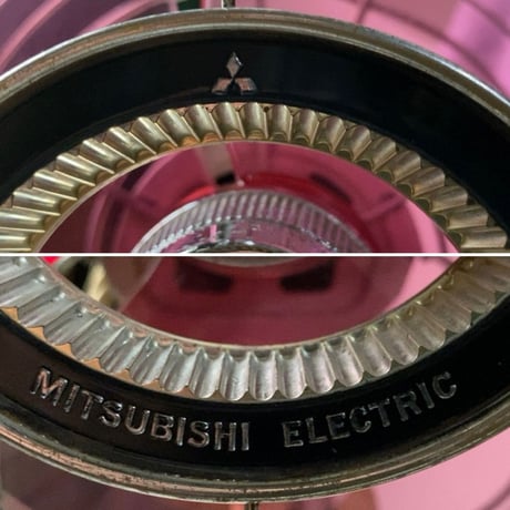 MITSUBISHI  ELECTRIC COMPAC D25E8  三菱扇風機  オールド三菱 1968年製 ヴィンテージ家電 レトロ扇風機 ピンク羽 コード内蔵可  実用品