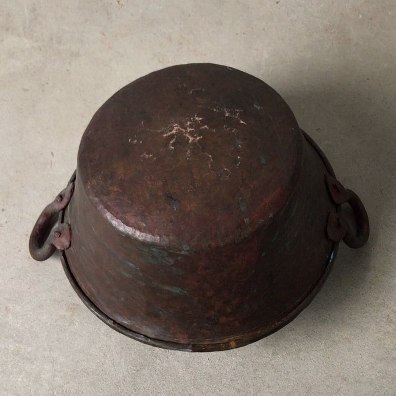 銅の双耳桶 アンティーク銅鍋 ヴィンテージ銅器 | GobaTools