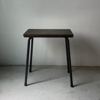 ヴィンテージ 鉄脚と木製無垢板のスツール サイドテーブル ミニテーブル 黒ヤケ 美エイジング 80sジャパンヴィンテージ 古家具 古道具 良品