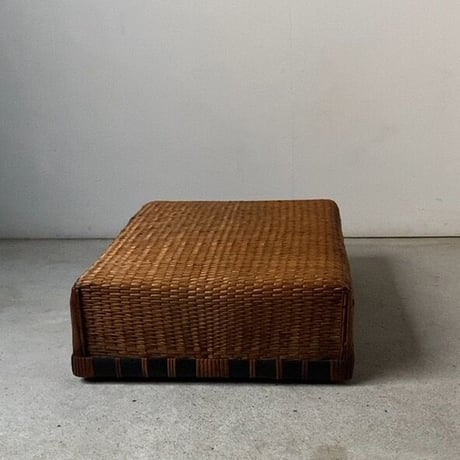 縁有り小型柳行李  平箱 幅約45cm 道具箱 ヤケ感良好 古い工芸品 古民藝 古道具