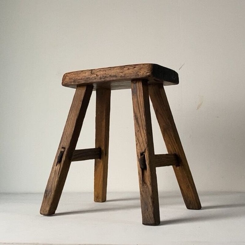 アンティーク クラフトチェア 小型 昭和期 木製腰掛け 農家の椅子 作業