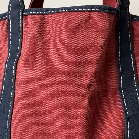 LLBean (オールド エルエルビーン) 90sミディアム トートバッグ  コヨーテ柄 キャンバス  ボルドー/ネイビー  ヴィンテージ トートバッグ 鞄  アニマル柄シリーズ 希少品