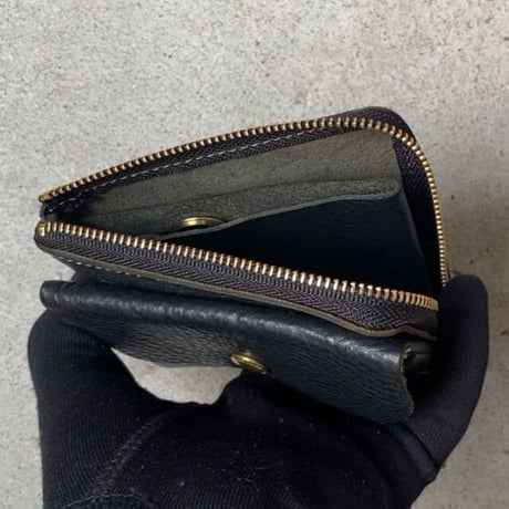 CINQ DESIGN サンクデザイン　小さめの財布 ブラック 小銭入れ レザー 革財布 革 牛革 イタリアンレザー コンパクトウォレット 中古極美品 未使用レベル