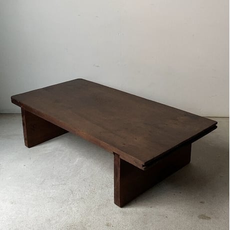 古い継ぎテーブル 幅約85cm 濃茶トロトロの文机 分厚くゴツい無垢材  ヴィンテージローテーブル 雰囲気良好 美品