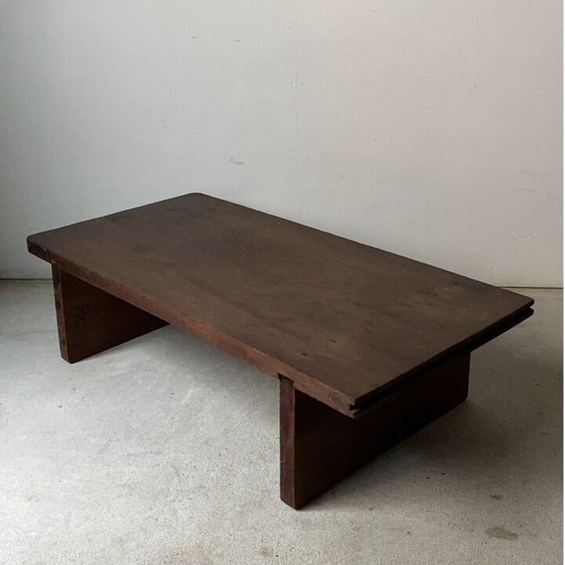 古い継ぎテーブル 幅約85cm 濃茶トロトロの文机 分厚くゴツい無垢材