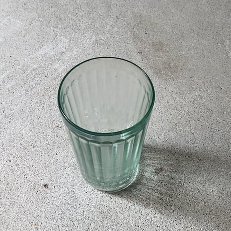 アンカーグラス  CAN アンカー3号 高さ約12cm  島田製作所  昭和初期  アンティークグラス コップ  タンブラー 淡いグリーン 鉛ガラス  完品