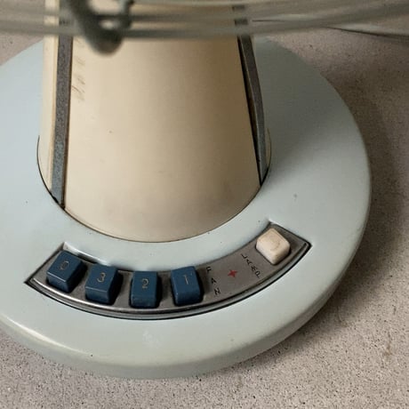 Toshiba 東芝  東京芝浦電気  ヴィンテージ扇風機 ランプ付き 一体型ライト 近未来デザイン 1960s タワー型ランプ レトロ家電 希少 幻の逸品 稼働品 良品　B(ライトブルー)