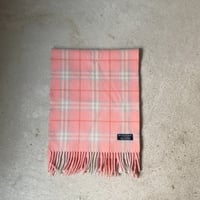 BURBERRY LONDON  バーバリーロンドン LAMBSWOOL 100% ラムウール マフラー ピンクノバチェック イギリス製  made in england 中古品