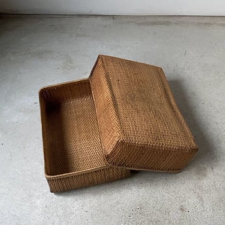 小さめ柳行李 35cm 古い文庫行李 飯行李 平箱 小箱 ヴィンテージクラフト 昭和初期