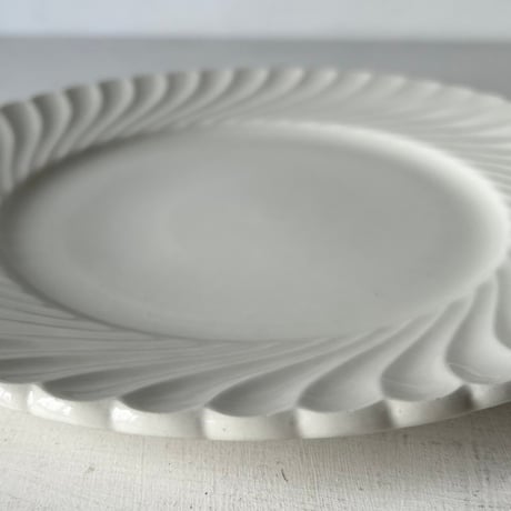 A　Luneville リュネヴィル  波リム 単色 ホワイト フランスアンティーク 1920年代-1950年代頃　キズなし完品範疇