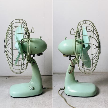 Mitsubishi Electric Mfg.Co.japan 三菱扇風機 AC ELECTRIC FAN 1950〜60年代のオールド三菱 ヴィンテージ家電 ミントグリーン 2段階調 完品範疇