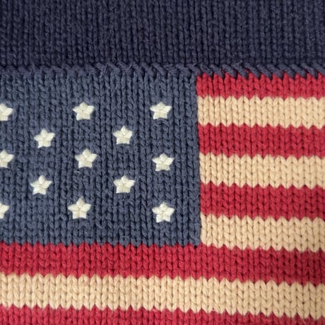 RALPH LAUREN ラルフローレン 星条旗 コットンセーター RLロゴ有り size 160  ヴィンテージ POLO ポロ 中古良品