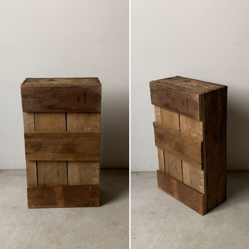 古い銅貼りの木箱 炭鉢 植木鉢 プランター 青錆 緑青 ガーデニング