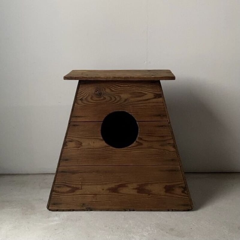 昭和期 木製踏台 丸穴屑入れ 杉無垢材 アンティークステップ 昭和期 木製踏台 丸穴屑入れ 杉無垢材 アンティークステップ