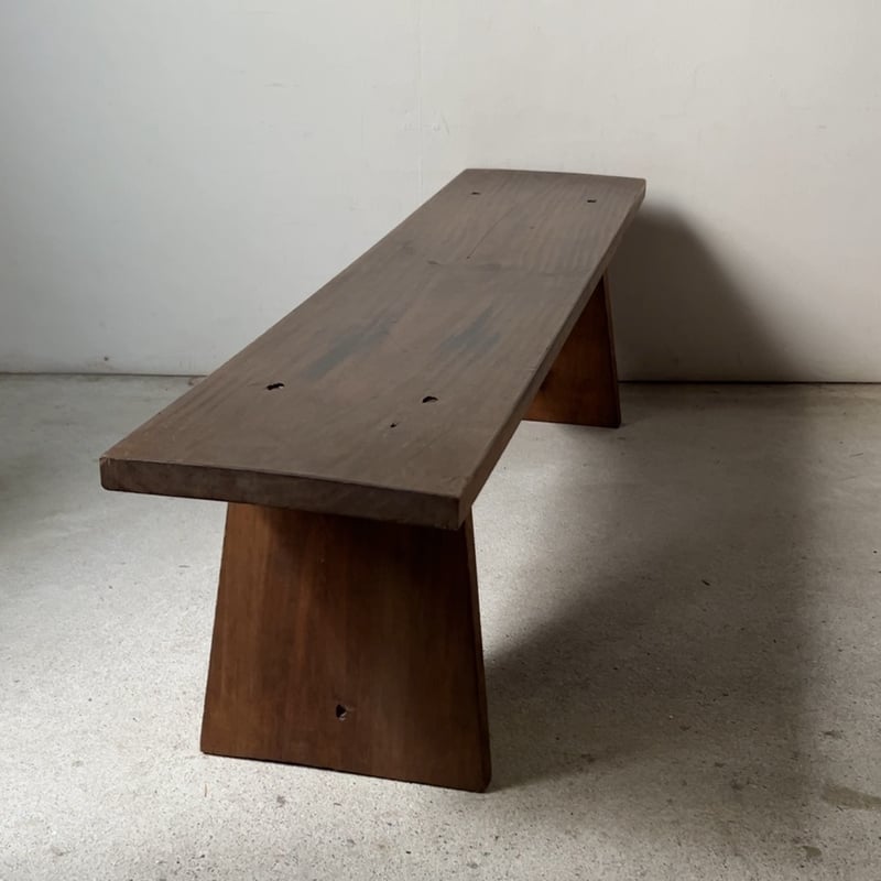 古い　木製　ベンチ　花台などに　古道具　古家具 wajin_544