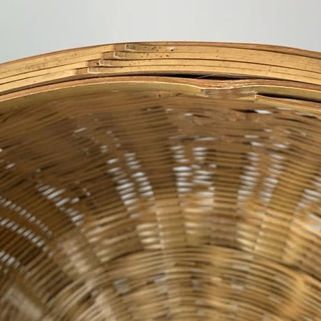 古い竹編みの飯籠 めしかご 水切り籠 野菜籠  幅約34cm 目飛び無くコンディション良好