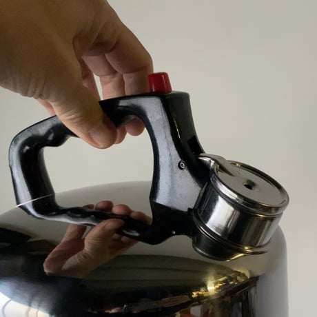 オールドステンレスケトル ホイッスルケトル エアストリーム型 笛薬缶 笛やかん ほぼデッドストック(箱有) 未使用品