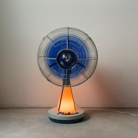 Toshiba 東芝  東京芝浦電気  ヴィンテージ扇風機 ランプ付き 一体型ライト 近未来デザイン 1960s タワー型ランプ レトロ家電 希少 幻の逸品 稼働品 良品　B(ライトブルー)