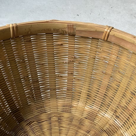 古い竹編みの飯籠 めしかご 水切り籠 野菜籠  幅約34cm 目飛び無くコンディション良好