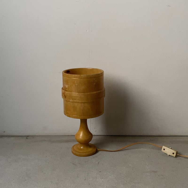 ヴィンテージ ストーンランプ 石の照明 大理石 マスタードカラー