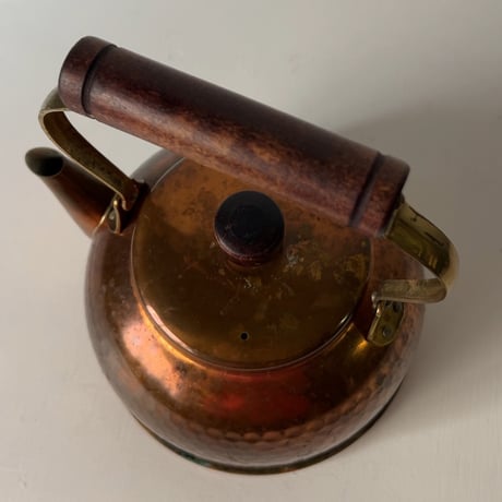 COPPER100 HOMEWARE 新光金属 コッパー100 ホームウェア 純銅ケトル 銅製やかん  木製ハンドル 木製摘み 槌目素地 USED