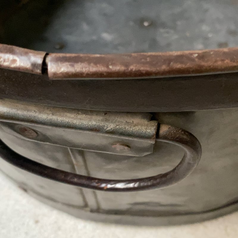 古い銅とブリキの大タライ 双耳付き スペシャルエイジング 鉢カバー