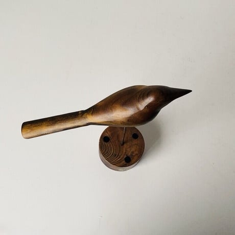 TSUBOGEN CRAFT HAND MADE ツボゲン バードドール 鳥カービングペン立 ペンスタンド 美木目 ハンドメイド 手作り 木工 工芸品 日本製 坪源 made in japan