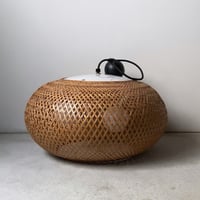 yamagiwa ヤマギワ  近藤昭作 「竹のあかり」3灯タイプ 横楕円型 竹製ペンダントライト デザイナーズ家具 照明 90sヴィンテージ 名作 廃盤 希少 無傷完品 極美品