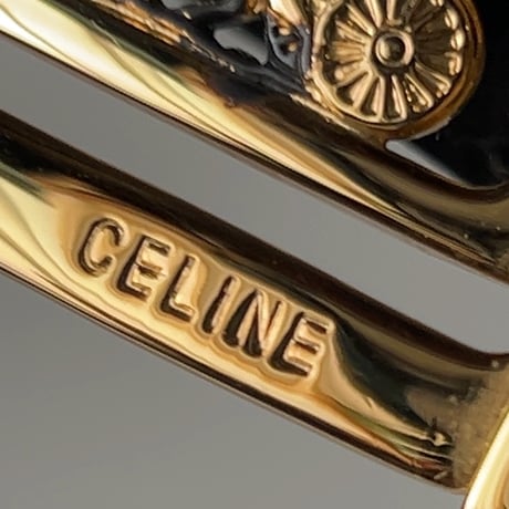 CELINE オールドセリーヌ 馬車金具 バックル  レザーベルト リバーシブル ゴールド金具 デッドストック 未使用品