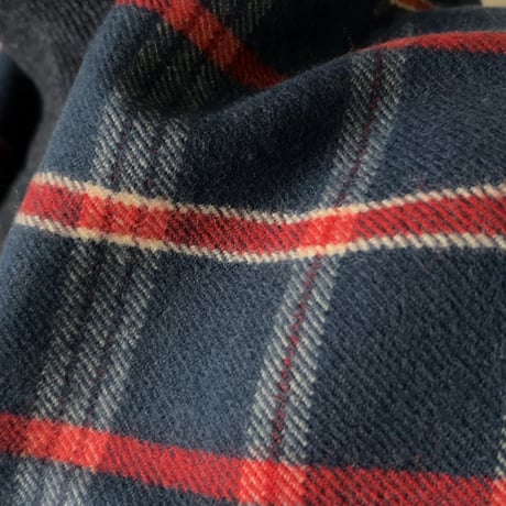 RALPH LAUREN ラルフローレン チェック柄 大判ストール ウール100% ひざ掛け 膝掛け 肩掛け マフラー ダークブルー/赤/白 好配色 POLO ポロ 中古美品
