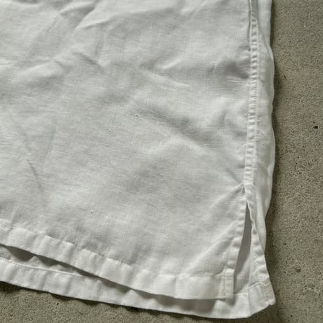 Harriss paris ハリス パリス  80s90sヴィンテージ オープンカラー リネンシャツ ホワイト フレンチアイビー フレンチトラッド mens40 良品