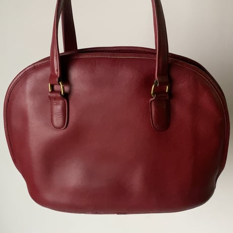 COACH 80s オールドコーチ レザーハンドバッグ 半円型 ファスナー開閉 ミニトート M4C-9958 アメリカ製  ヴィンテージコーチ中古良品