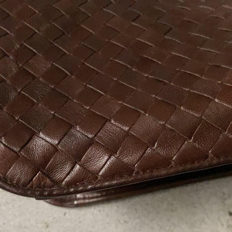 BOTTEGA VENETA ボッテガヴェネタ イントレチャート ハンドバッグ ワンショルダーバッグ レザー 焦げ茶 ブラウン レディース 中古品
