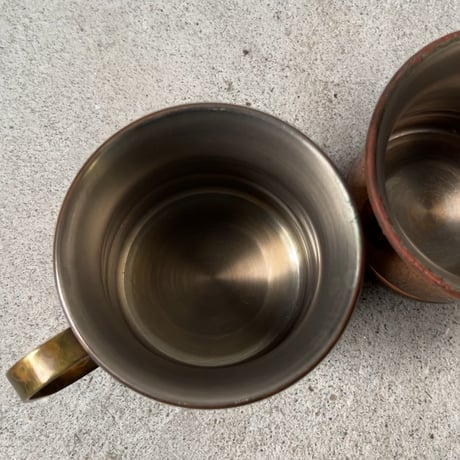 COPPER100 HOMEWARE コッパー100ホームウェア 新光金属  純銅マグカップ2個セット 340ml  S-588  ビアマグ 銅マグ コップ  中古品
