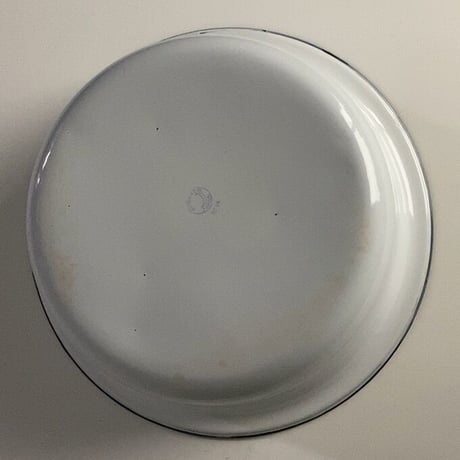 KIYOSU enameled ware キヨス ホーロー 洗面桶 36cm 大きめの洗面器 白/紺 ヴィンテージ デッドストック品 made in japan