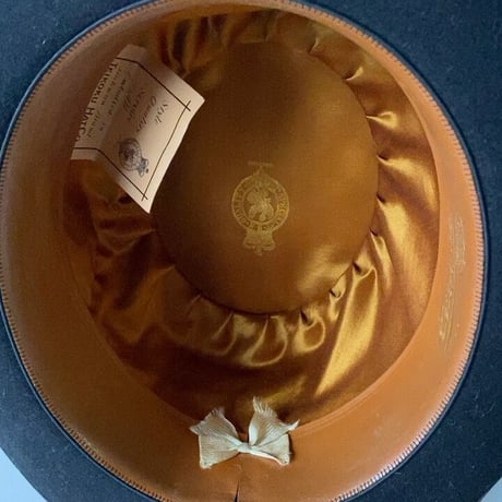 Teikokuhat co  帝国ハット HOKWAN BRAND  ヴィンテージボーラーハット ユニセックス 頭周約58.5cm ブラック  シルクハット 山高帽  紙タグ付きの美品