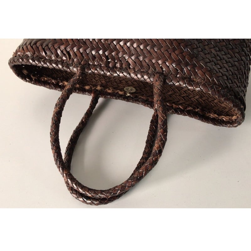 DRAGON ドラゴン レザーメッシュトートバッグ ダークブラウン 美 DRAGON ドラゴン レザーメッシュトートバッグ ダークブラウン 美