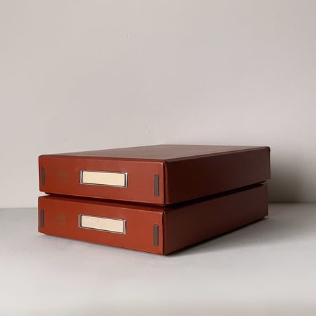 KOKUYO オールドコクヨ ペパーツールボックス  2個組 カタカナロゴ エンボス金文字 ブリックカラー ヴィンテージステーショナリー 文具  良品