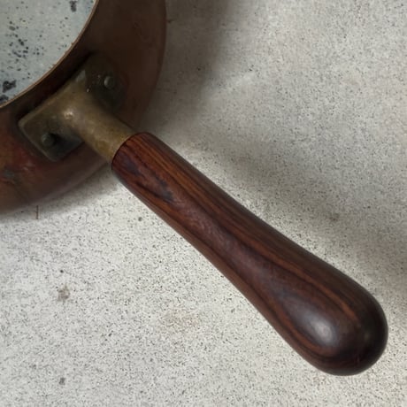 Old COPPER100 HOMEWARE 新光金属 コッパー100 ホームウェア 純銅片手鍋 木製ハンドル 木製摘み 銅鍋 ヴィンテージキッチンツール