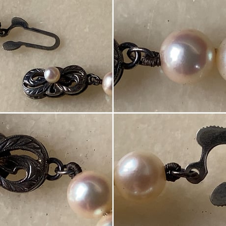 MIKIMOTO  オールドミキモト 本パールネックレス 約6mm玉 真珠/銀 シルバー 全長41cm  ヴィンテージパール