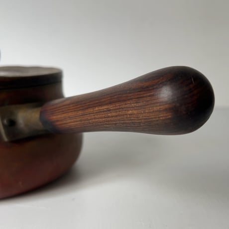 Old COPPER100 HOMEWARE 新光金属 コッパー100 ホームウェア 純銅片手鍋 木製ハンドル 木製摘み 銅鍋 ヴィンテージキッチンツール