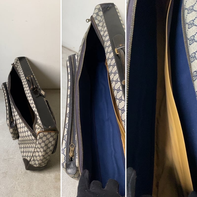 GUCCI オールドグッチ テニスラケット収納付バッグ GG柄　ヴィンテージ GUCCI オールドグッチ テニスラケット収納付 スポーツバッグ GG