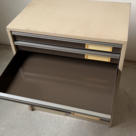 LION ライオン  4010-B4  ラージスチールレターケース  10杯小引き出し  ベージュ/ブラウン  工業製品 インダストリアル 80s-90sヴィンテージ  良品