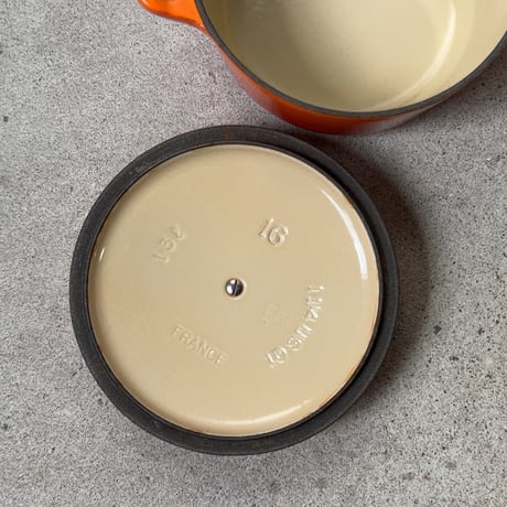 LE CREUSET ル・クルーゼ　ココットロンド 16cm  旧箱デッドストック オレンジグラデーション　made in france