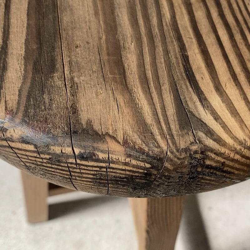 アンティーク丸椅子 木製丸椅子 スツール 松材 無塗装