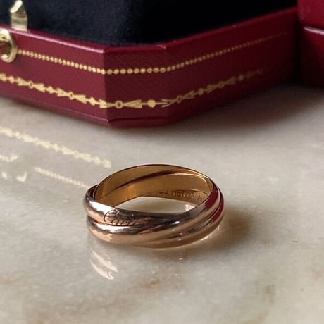 Cartier カルティエ トリニティリング ピンクゴールド単色 約5.8g #55 AU750 K18 PG 付属品フル装備
