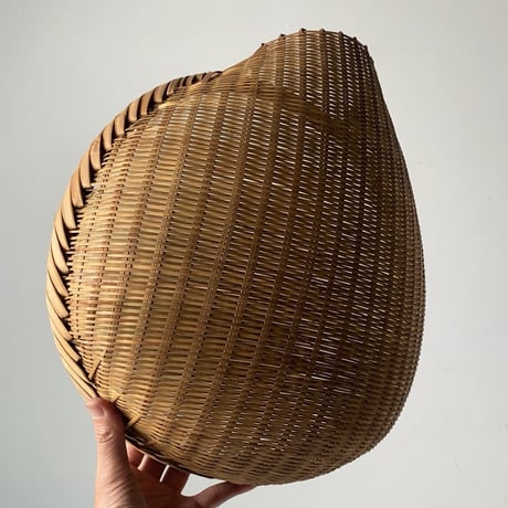 丸い片口ざる 入れ子2点セット  竹編みザル 竹笊 竹籠 竹工芸 竹細工 工芸品 手仕事 古民藝 古民具 古道具 ジャパンヴィンテージ