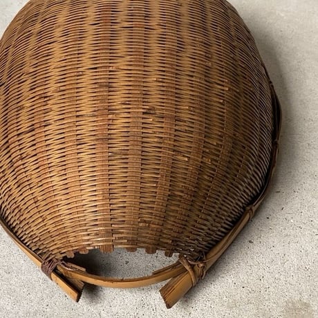 片口ざる 横幅42cm  箕ざる 片口かご 箕かご 竹工芸 工芸品  伝統工芸  野菜カゴ 米研ぎザル  天然素材 竹ざる 美品