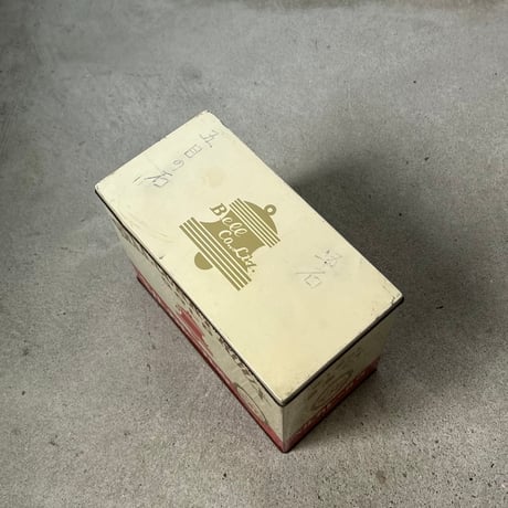 1970s Vintage  ベル食品 BELL CURRY RUEX GOLD （ベルカレールウ・ゴールド）縦型ブリキ缶 業務用カレー 蓋付ボックス 道具箱 良品
