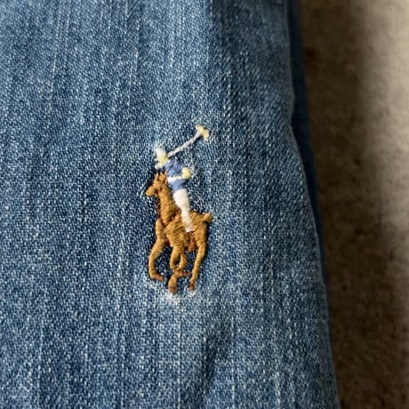 RALPH LAUREN ラルフローレン デニムシャツ シャンブレーシャツ ボタンダウン ポニー刺繍  size SP  POLO ポロ 中古美品